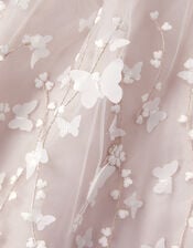 Astrid Appliqu&eacute; Butterfly Swing Dress, White (WARM IVORY), large