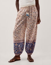 Ari Floral Harem Trousers, Blue (BLUE), large
