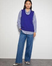 Nora Scoop Neck Knitted Vest, Blue (COBALT), large