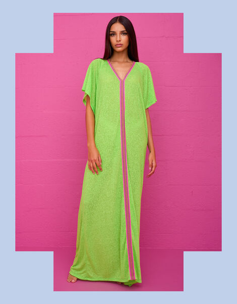 Pitusa Inca Abaya Maxi Sundress, Green (LIME), large