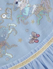Baby Unicorn Embellished Disco Dress, Blue (BLUE), large
