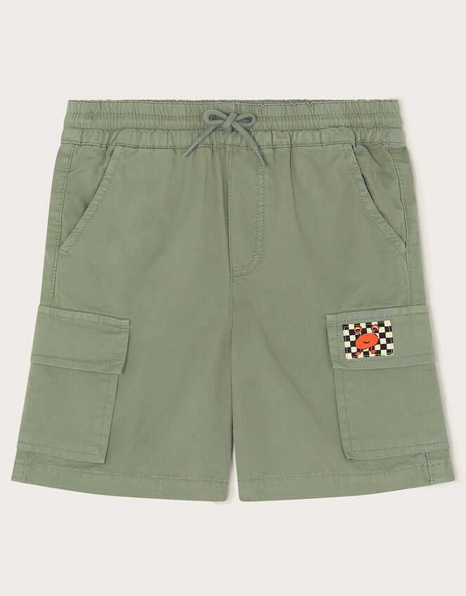 Canvas Cargo Shorts, Green (KHAKI), large