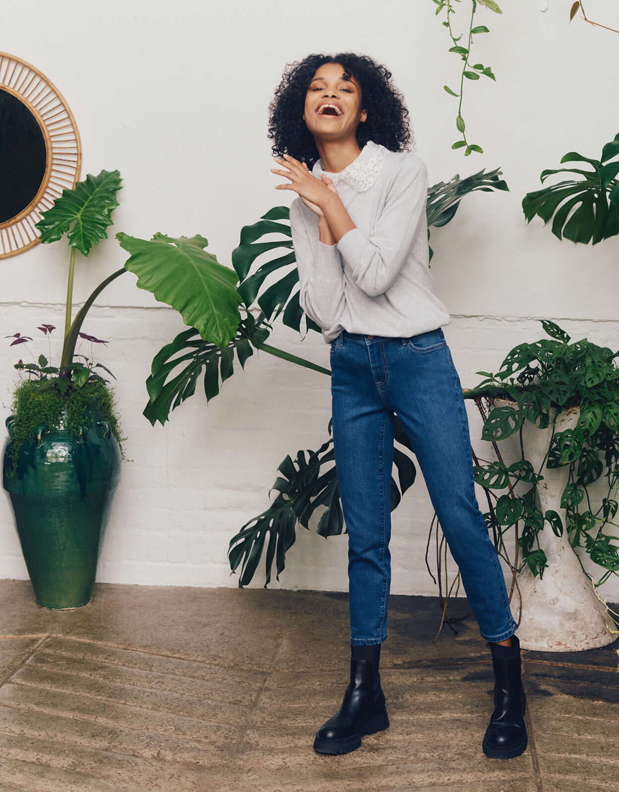 Safaia Crop Jeans with Organic Cotton Blue Trousers Leggings Monsoon Global