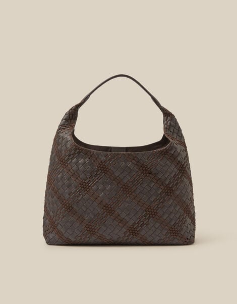 Adele Woven Leather Shoulder Bag, , large