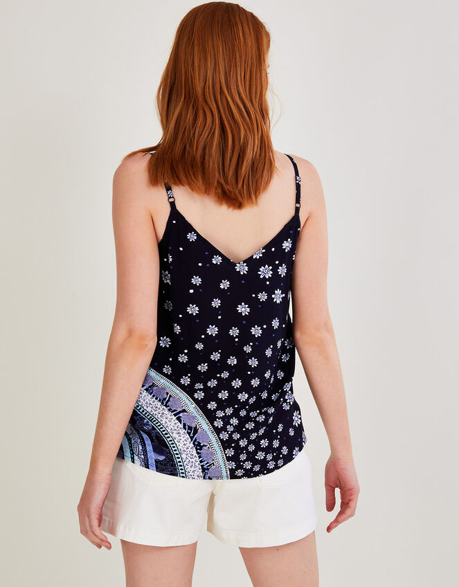 Circle Print Cami in LENZING™ ECOVERO™, Blue (NAVY), large