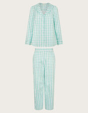 Clementine Gingham Pyjama Set, Teal (TEAL), large