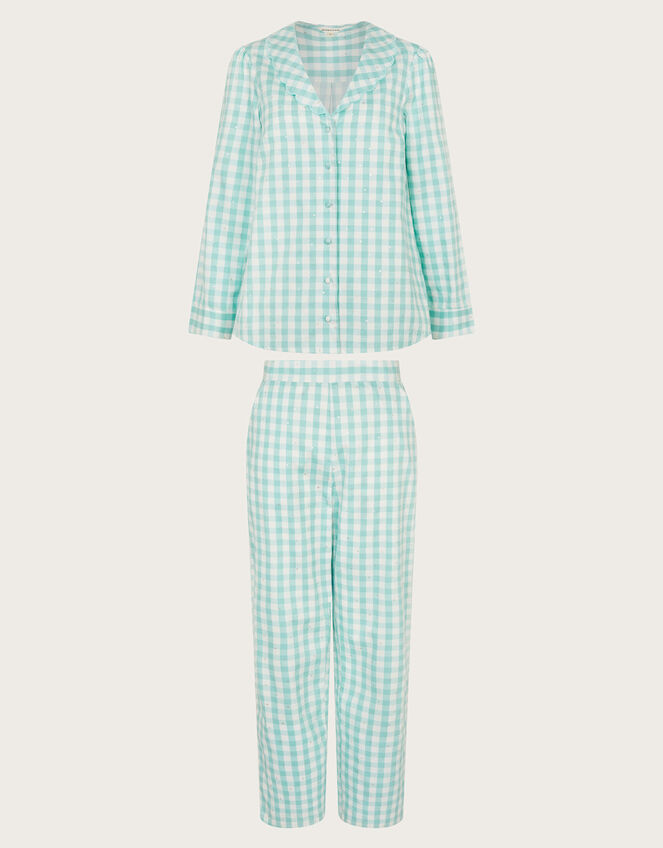 Clementine Gingham Pyjama Set, Teal (TEAL), large