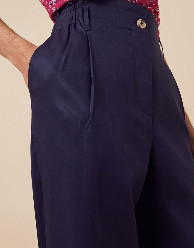 Tapered Cropped Trousers in LENZING™ TENCEL™, Blue (NAVY), large