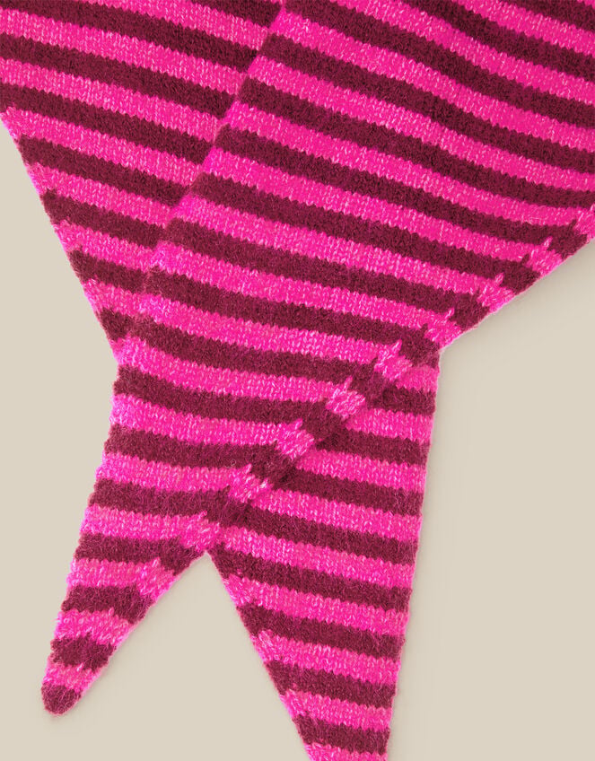 Safi Stripe Knitted Triangle Scarf, , large