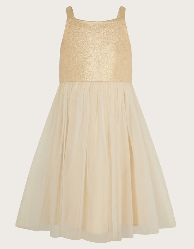 Baby 2-in-1 Detachable Ruffle Skirt Dress, Gold (GOLD), large