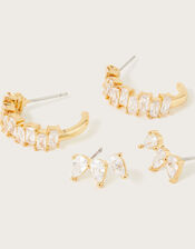 Crystal Hoop and Stud Earring Set of Two, , large