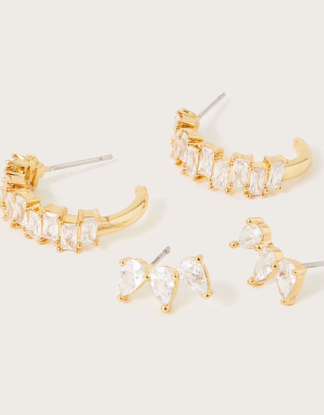 Crystal Hoop and Stud Earring Set of Two, , large