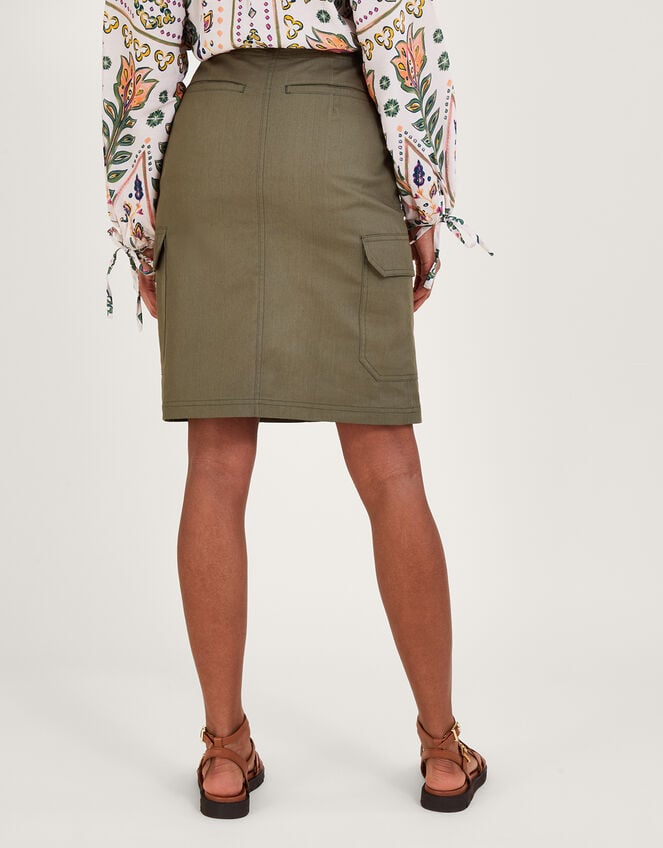 Plain Longline Cargo Skirt, Green (KHAKI), large