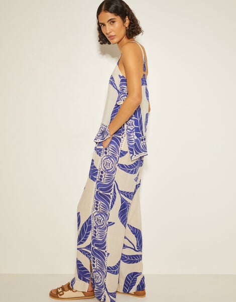 Dinah Leaf Print Cami Top, White (WHITE), large