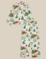 Christmas Tree Long Pyjamas Set, Ivory (IVORY), large