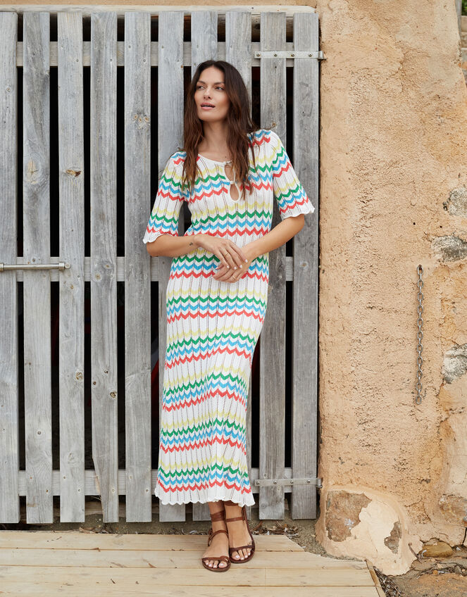 Chinti & Parker Chevron Stitch Maxi Dress, Multi (MULTI), large