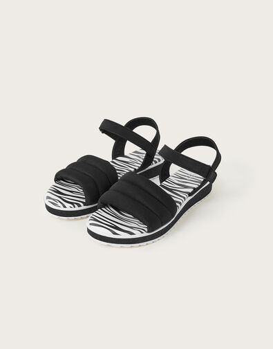 Zebra Trekker Sandals Black, Black (BLACK), large