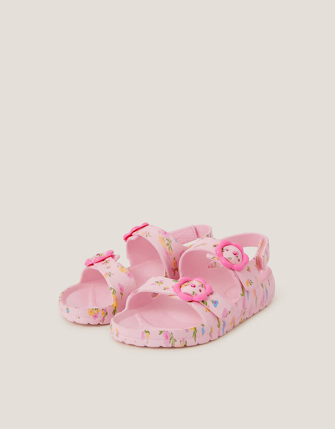 Floral EVA Buckle Sandals, Pink (PINK), large
