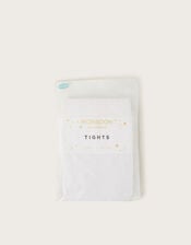 Semi-Sheer Spotty Tights, White (WHITE), large