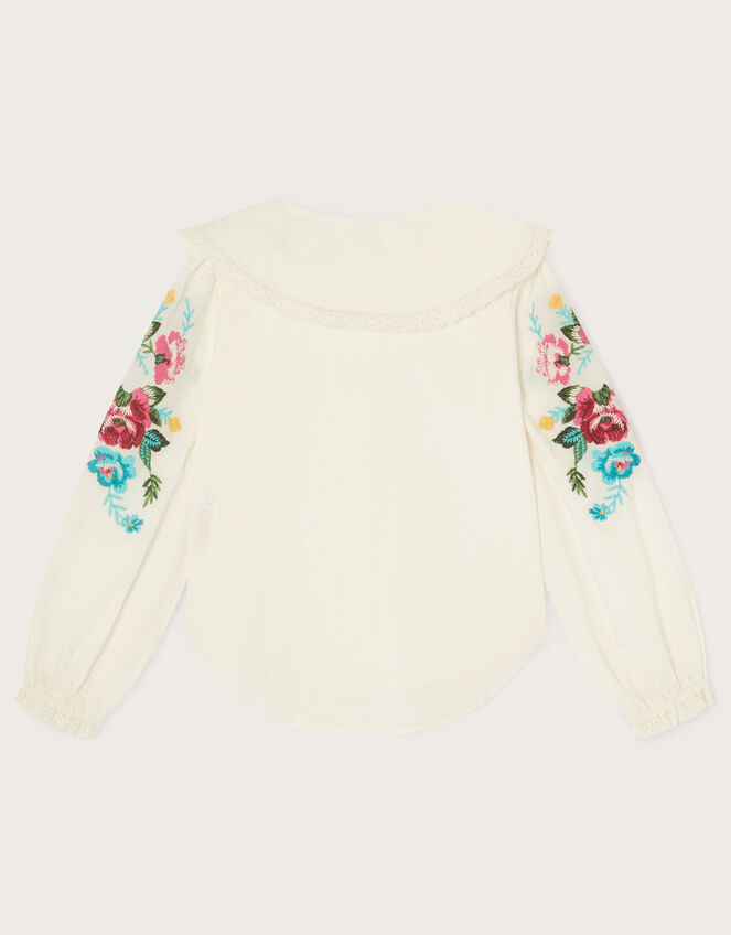 Boutique Rose Embroidered Collar Blouse, Ivory (IVORY), large