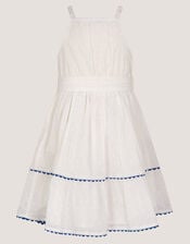 Shell & Palm Embellished Dress, Ivory (IVORY), large