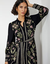 Sabrina Floral Print Maxi Dress, Black (BLACK), large