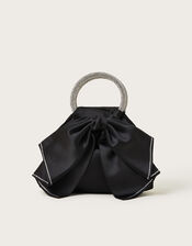 Bow Dazzle Handle Bag, Black (BLACK), large