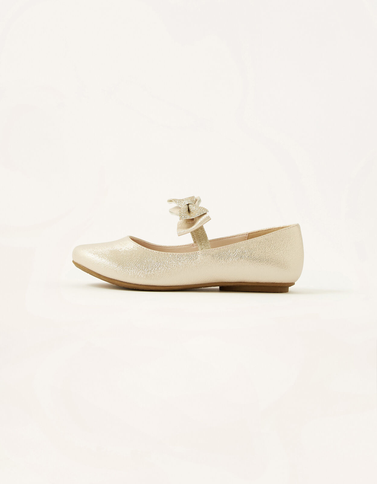 Gold ballet hotsell flats with ribbon