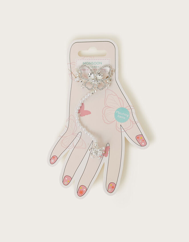 Butterfly Pearl Hand Chain, , large