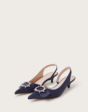 Nina Diamante Slingback Heels, Blue (NAVY), large