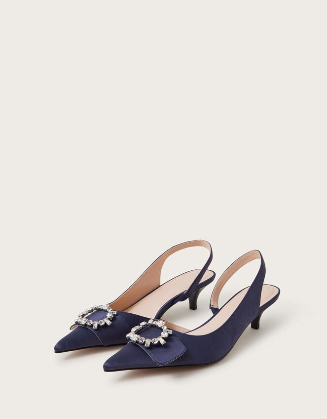 Nina Diamante Slingback Heels, Blue (NAVY), large