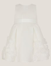 Baby Elouise Sleeveless Rose Appliqué Dress, Ivory (IVORY), large