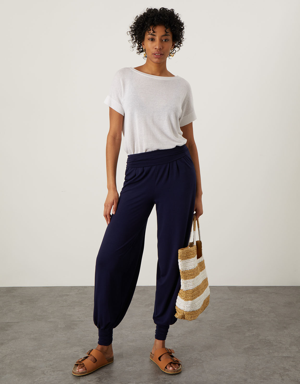 Jersey Hareem Trousers Blue | Trousers 