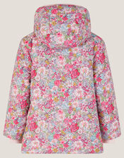 Floral Borg Hooded Jacket, Pink (PINK), large