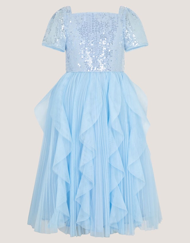 Scarla Sequin Ruffle Party Dress, Blue (PALE BLUE), large
