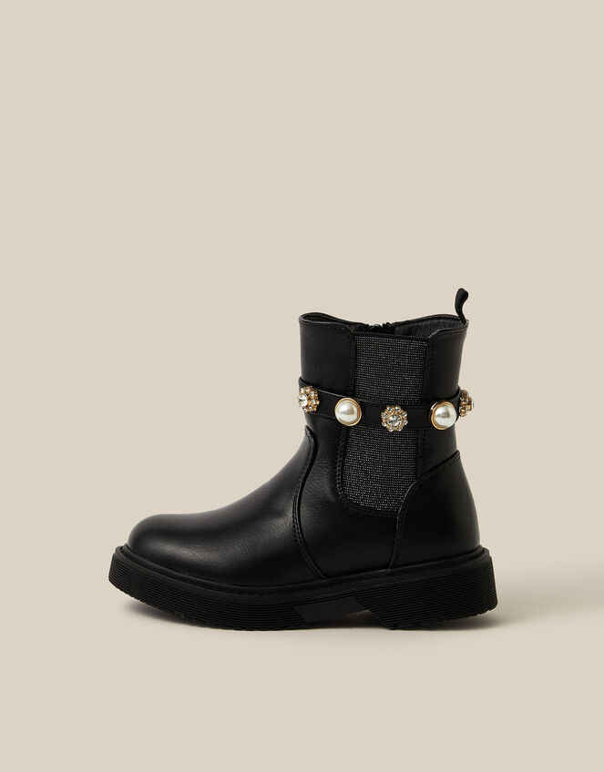 Embellished Chelsea Boots, Black (BLACK), large
