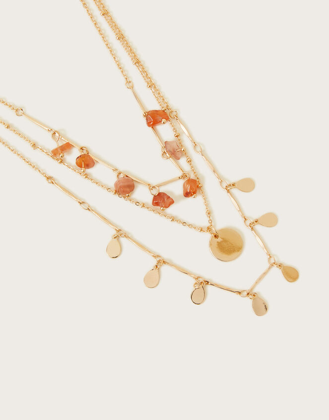 Stone Charm Layered Necklace, , large