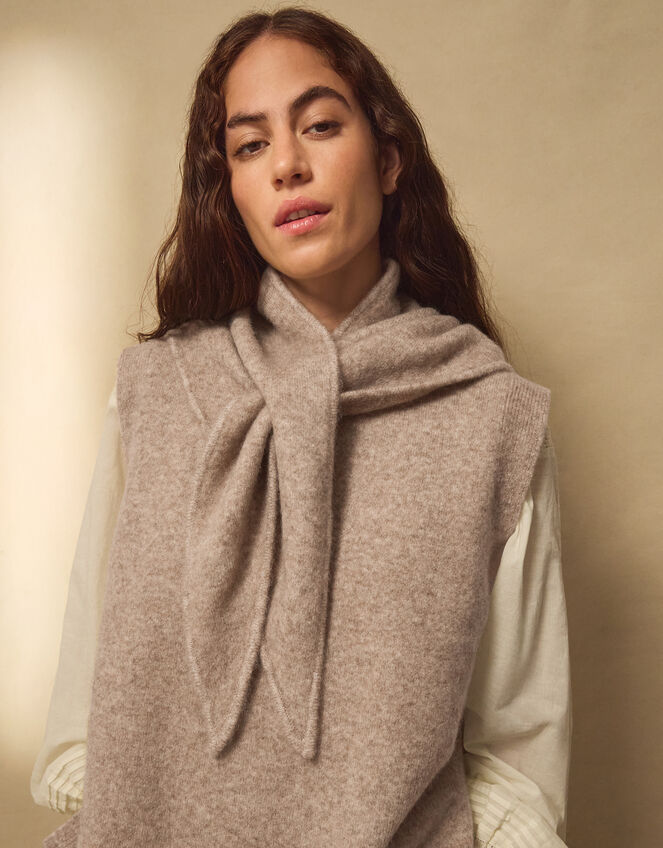 East Sienne Knitted Triangle Scarf, , large