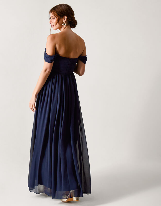Evelyn Bardot Bridesmaid Dress, Blue (NAVY), large