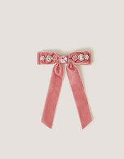 Embellished Bow Hair Clip, Pink (PINK), large