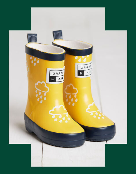 Grass and Air Colour-Revealing Wellies, Yellow (YELLOW), large