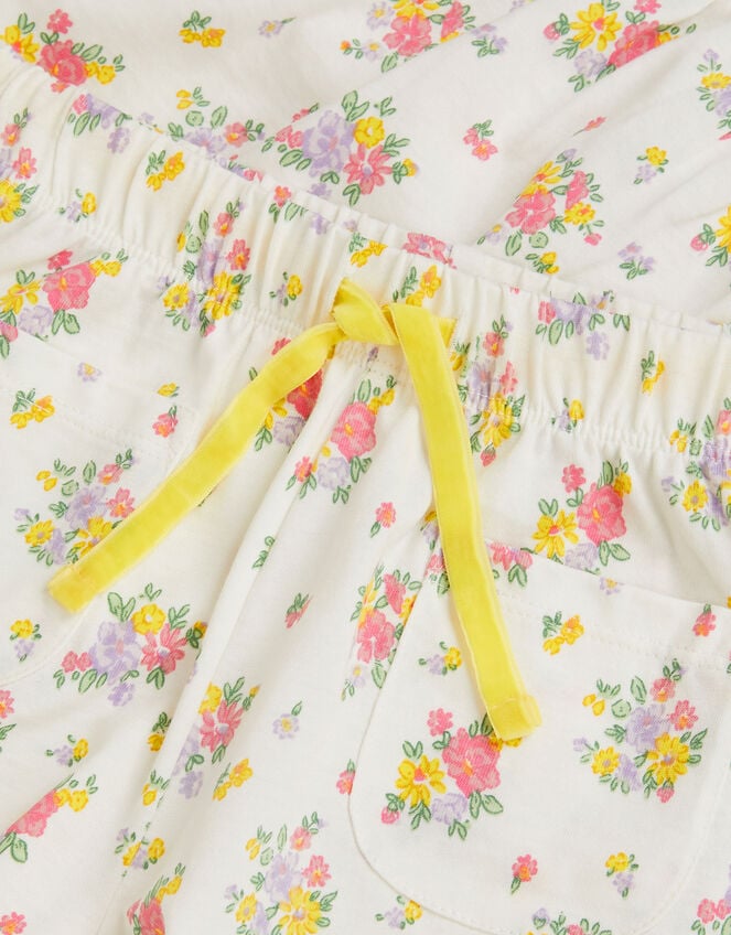 Rose Bud Print Short Pyjama Set, Ivory (IVORY), large