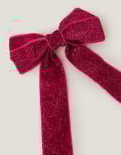 Long Sparkle Bow Hair Clip, , large