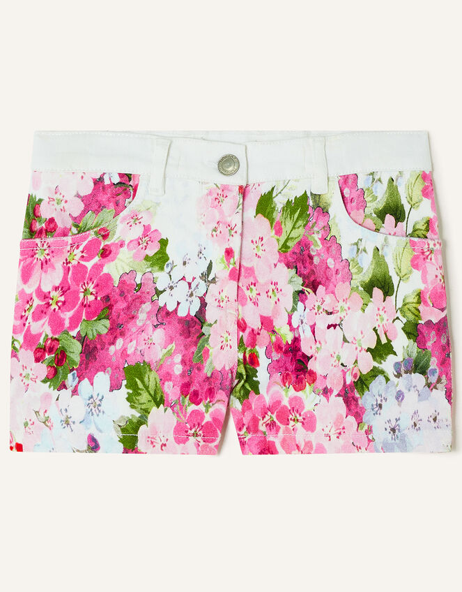 Boutique Hydrangea Denim Shorts, Multi (MULTI), large