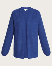 Super-Soft Ribbed Knit Cardigan, Blue (COBALT), large