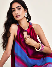 Eliza Beaded Halter Dress, Red (RED), large