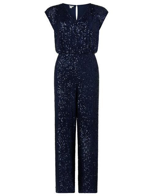 Leila All-Over Sequin Jumpsuit Blue | Jumpsuits & Playsuits | Monsoon ...