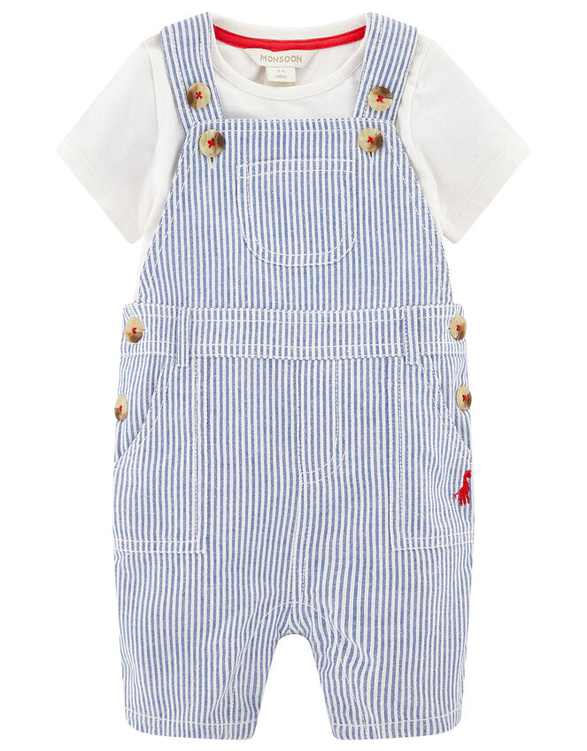Newborn Baby Gabe Dungaree Set, Blue (BLUE), large