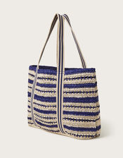 Peter Stripe Straw Bag, , large