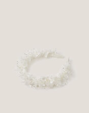 Sequin Embellished Rouched Headband, , large